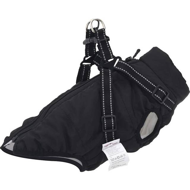 vidaXL Dog Coat with Harness Waterproof Reflective Black 2XL