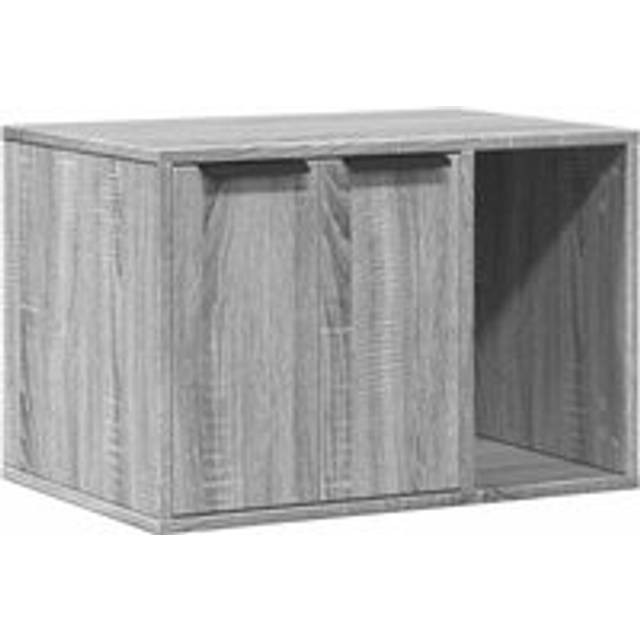 vidaXL Cat Litter Box Enclosure Grey Sonoma 60x40x40 cm Engineered Wood
