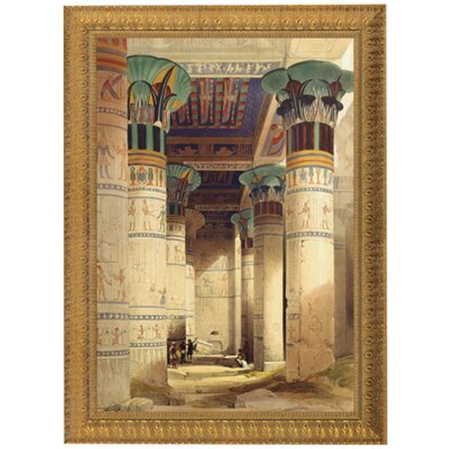Egyptian Grand Portico Philae Framed Canvas Replica Painting: Medium