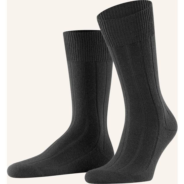 Falke Wool-Cashmere Blend Lhasa Ribbed Socks - Black - 39-42