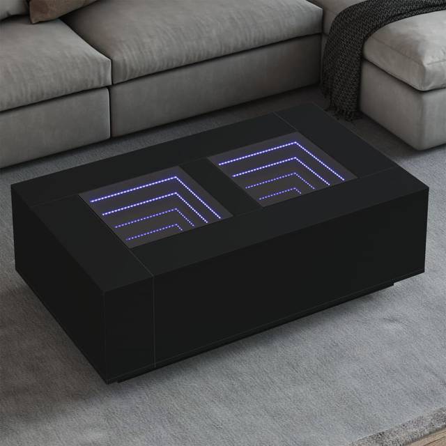 (black, 116 x 69 x 40 cm) vidaXL Coffee Table with LED Hallway End Table Side Table Engineered Wood