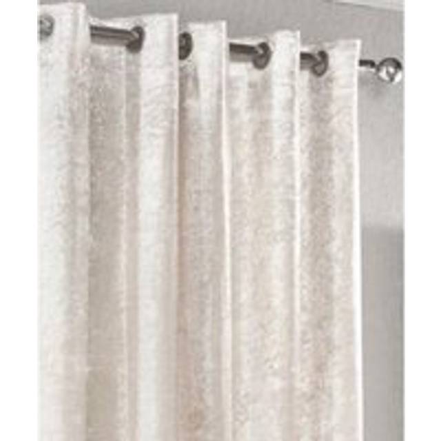 Essential Living Crushed Velvet Eyelet Ring Top Curtains Cream 229cm x 229cm, Cream