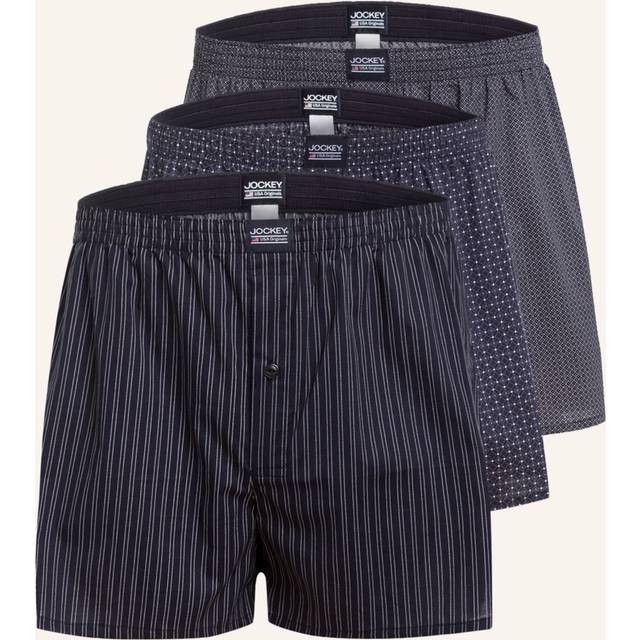 Jockey 3-pack Woven Soft Poplin Boxer Shorts - Navy-2 - Medium * Kampanj *