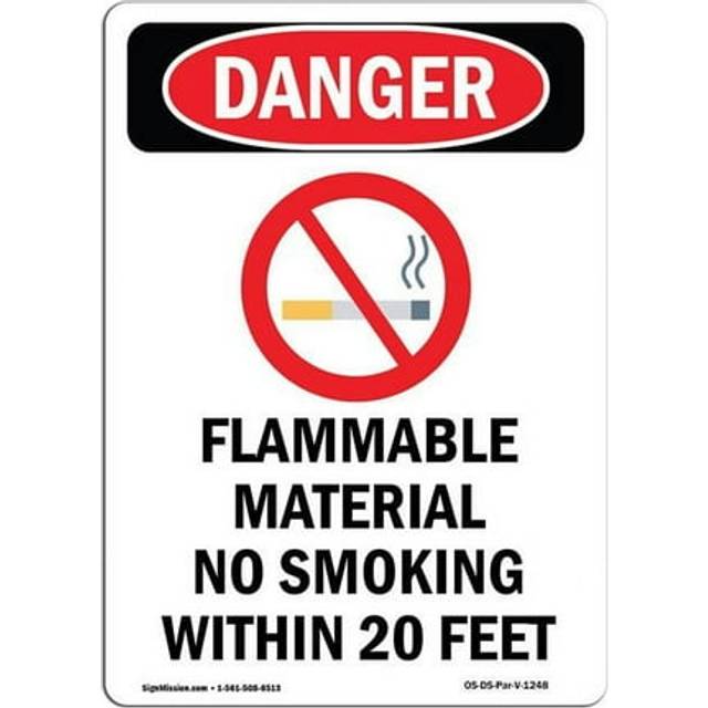 SignMission OS-DS-A-1014-V-1248 10 x 14 in. OSHA Danger Sign - Flammable Material