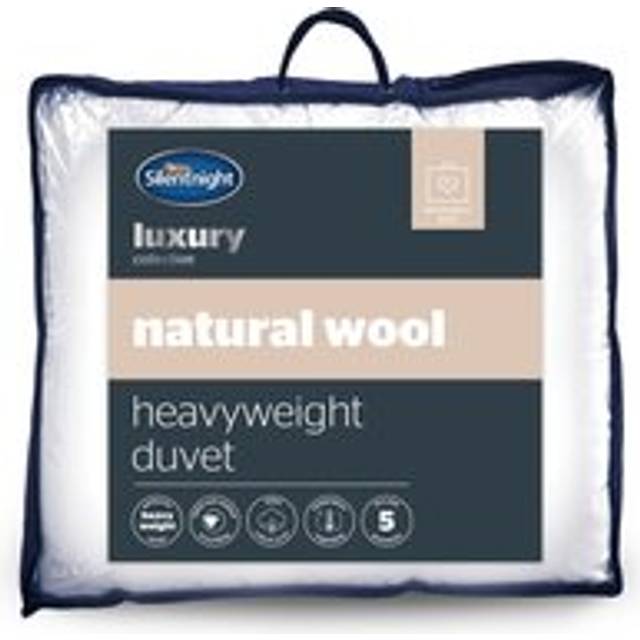 Silentnight Natural Wool Heavyweight Duvet with Pure Cotton Cover - White (Double)