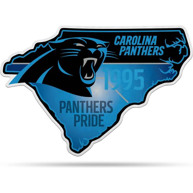 Rico Industries NFL Carolina Panthers State Shape Shape Cut Pennant - Home and Living Room D?cor - Soft Felt EZ to Hang 18x0.10x18