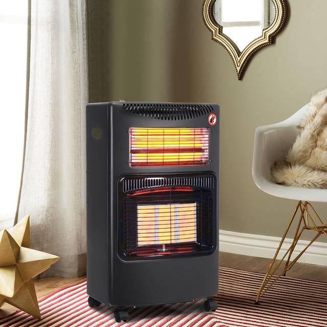 Portable Patio Fast-Heating Gas Heater - Black