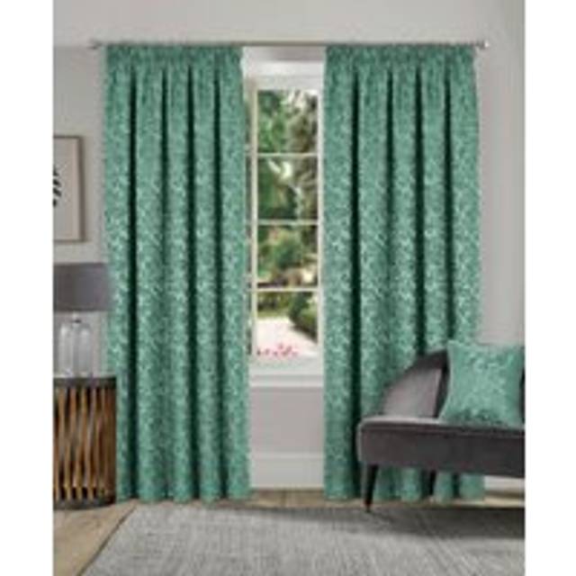 Home Curtains Buckingham Pair of Standard Lined Curtains - Green