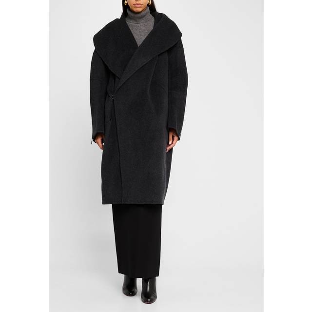Helmut Lang Gray Double-Faced Apex Cocoon Coat - Dark Charcoal - A01 - S