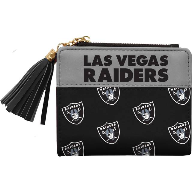 Littlearth Las Vegas Raiders NFL Mini Organizer - Black Unisex-Adults Sports Fan Wallet - Compact Zipper Wallet with 3 Card Slots and ID Window