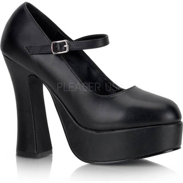 (UK 8/EU 41/US 11) DemoniaCult Womens Pumps DOLLY-50 Blk Vegan Leather