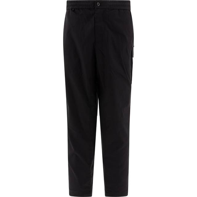 C.P. Company, Straight Trousers, male, Black, S, Black Metropolis Trousers Logo Side Zipper