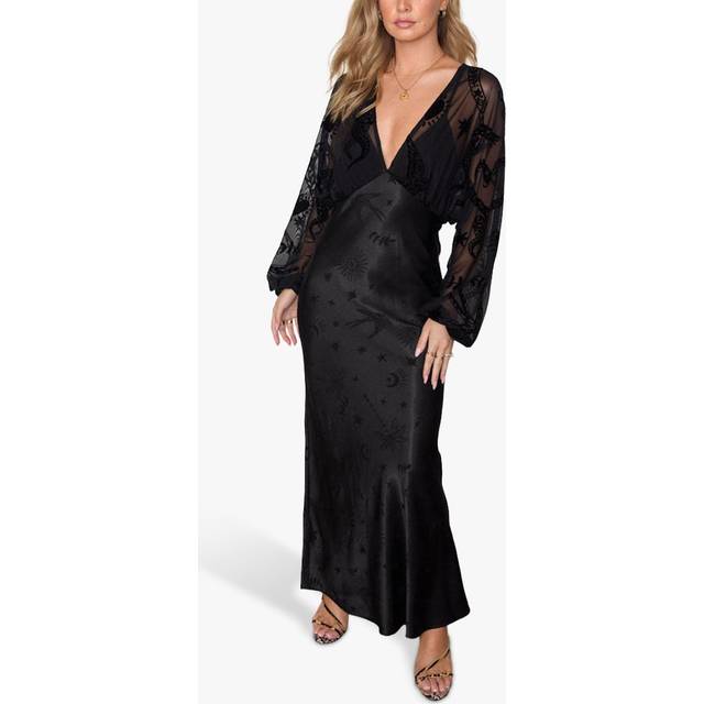 Never Fully Dressed Emma Devoré-Velvet Satin Dress - UK 10