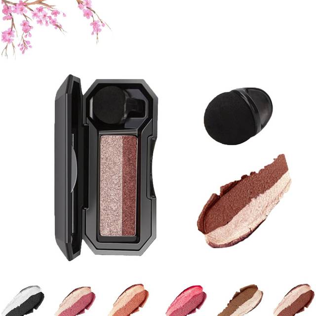 (#1) Dual Color Eyeshadow, Two Color Lazy Eyeshadow Makeup, Portable Two Tone Eyeshadow, Highly Pigmented Eyeshadow, Exquisite Glitters, Waterproof,
