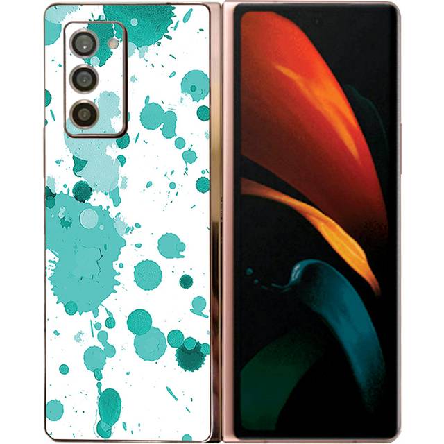 MightySkins SAGZFO2-Teal Splatter Skin for Samsung Galaxy Z Fold 2 - Teal Splatter