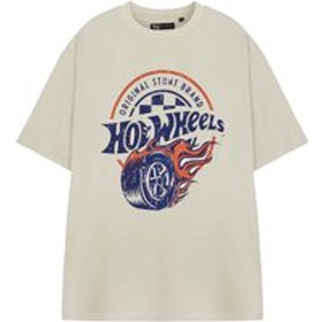 (Small) Hot Wheels Short Sleeved T-Shirt (Mens Beige)