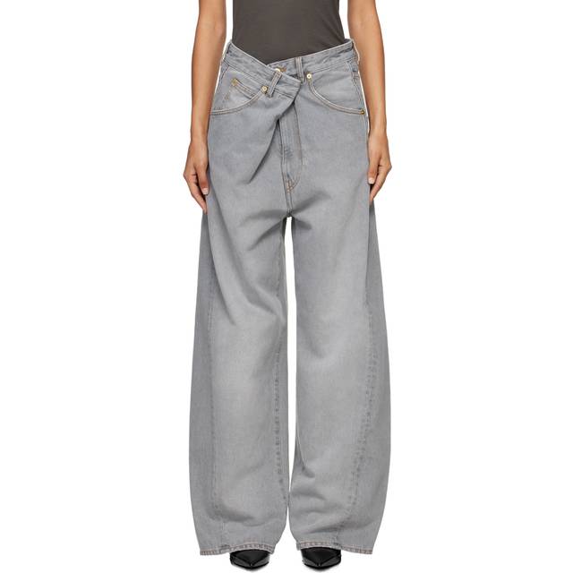 DARKPARK Gray Ines Fold Over Jeans - Washed Grey - WAIST US 30