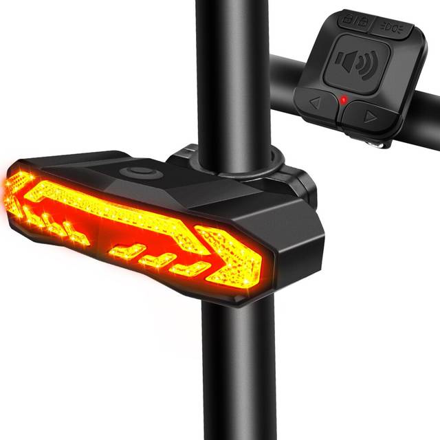 Chronus Bicycle Turn Signals, Bike Tail Light,Wireless Remote Control Rear Brake Light,with Horn Alarm,Anti-Theft Alarm,Auto On Off,USB