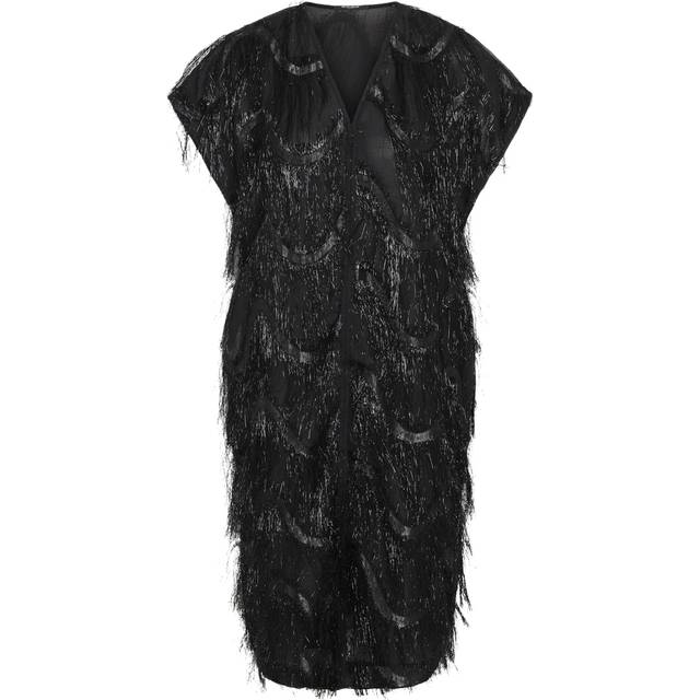 Bruuns Bazaar, Klänning, Dam, S, Polyester, Svart fransklänning - black (S)