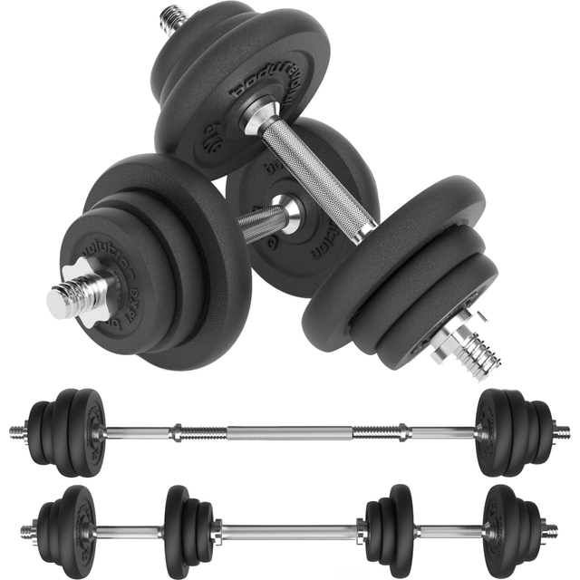 Body Revolution Cast Iron Dumbbell Set 30Kg, Black