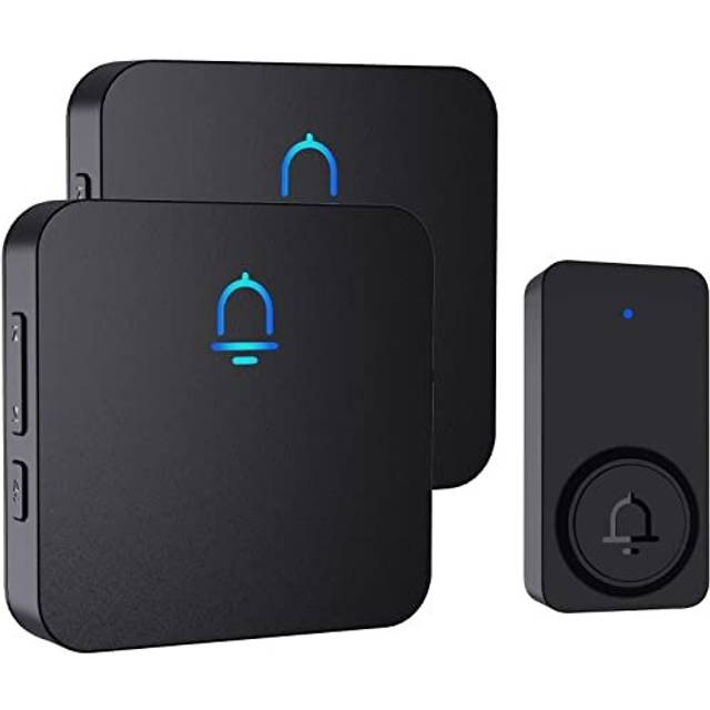 Wireless Doorbell, Electric Cordless Battery Operated Door Bells Plug in 2 Receivers IP55 Waterproof Easy Install Long Range of 1,000 Feet with 32