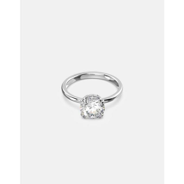 Constella cocktail ring, Round cut, White, Rhodium plated - 58