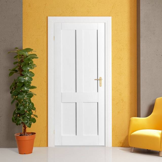Liberty Doors White Internal Primed Flat Victorian Shaker 4 Panel Door (IWPVICS) Size (Height x Width x Thickness): 1981x610x35mm (78&apos;&apos;x24&a