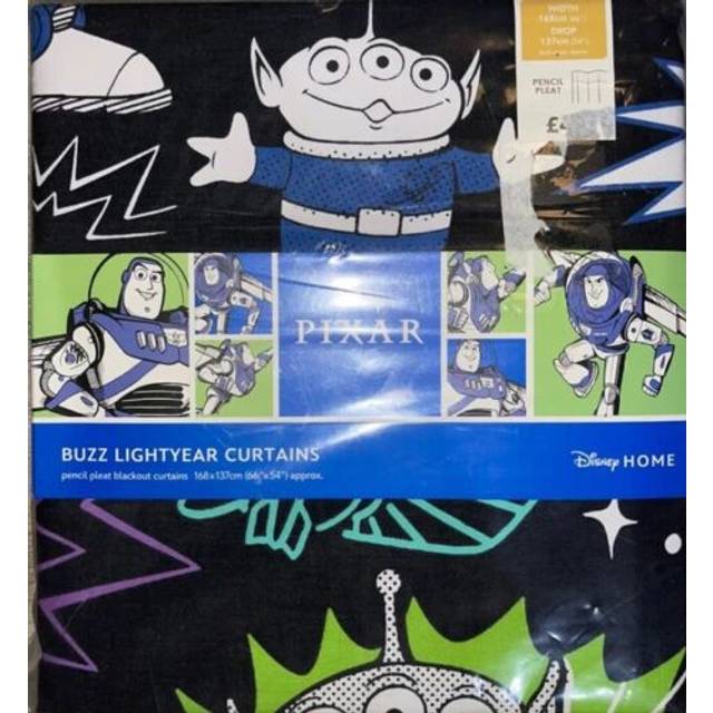 Disney/pixar Buzz Lightyear Pencil Pleat Curtains 168cm(66”)x137cm(54”)blackout