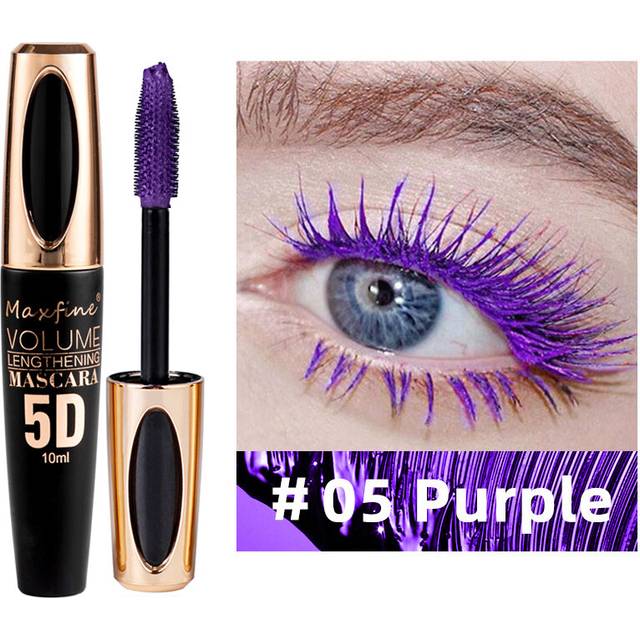 (Purple) Mascara Waterproof,Mascara Black Volume and Length Waterproof,Extra Long Thick 5D Black Mascara,Lengthening Mascara Black