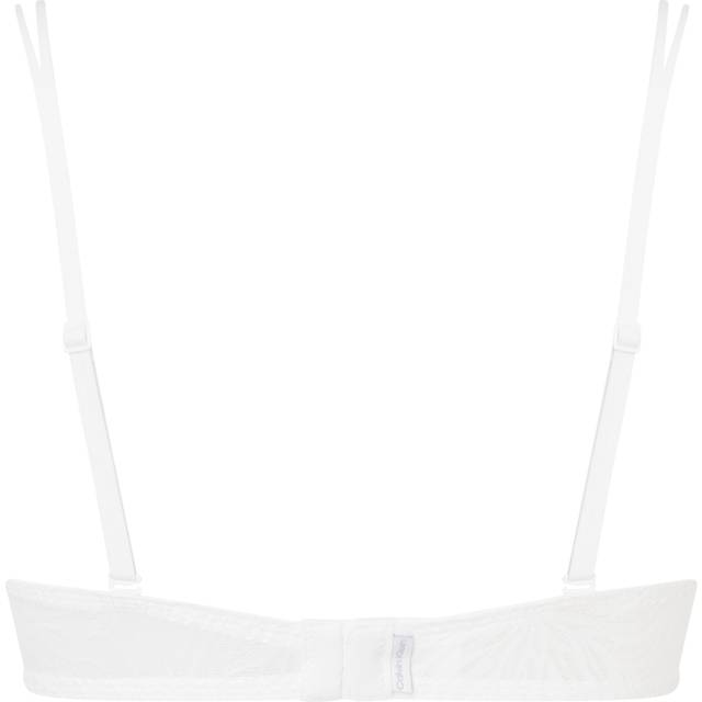 Calvin Klein Womens White Sheer Marquisette Floral-embroidered Stretch-lace Bra 30e - WHITE