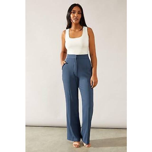 Womens Petite Premium Pinktuck Detail Kickflare Trouser - Teal - 20