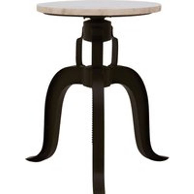 3 Leg Bar Stool With Green Marble Top, Plush Black Finish Metallic Counter Seat, Sleek Adjustable Stool - White - One Size