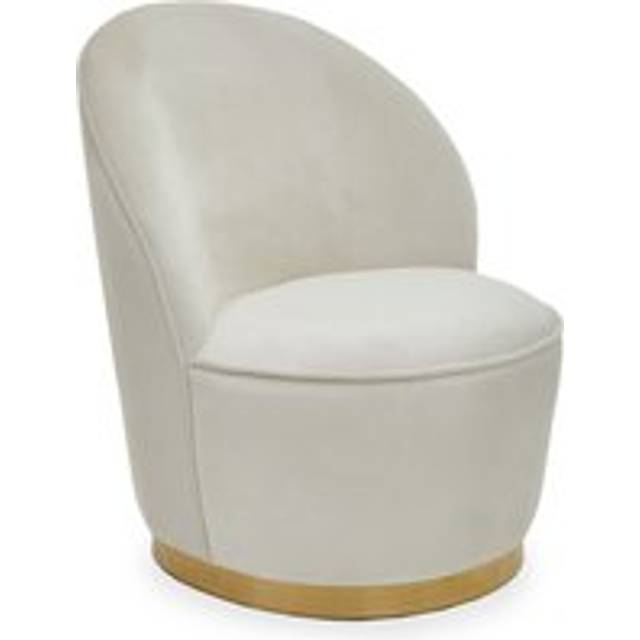 Interiors by PH Kids Cream Velvet Chair With Gold Metal Base, Cream