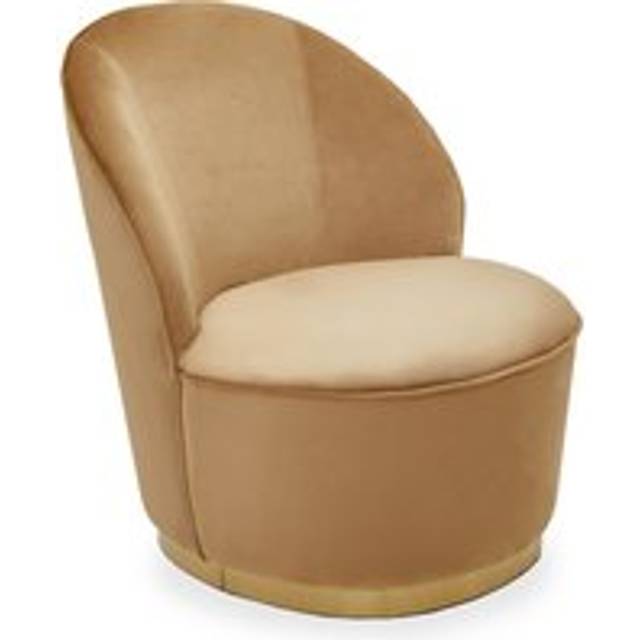 Interiors by PH Kids Beige Velvet Chair With Gold Metal Base