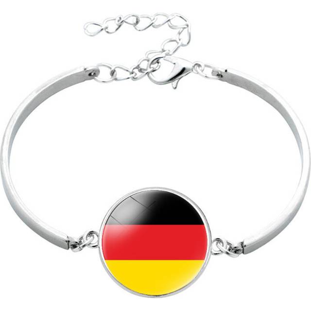 (Germany) Charming European Flags Time Gem Bracelet Unisex Mixed Material Travel Keepsake Jewelry
