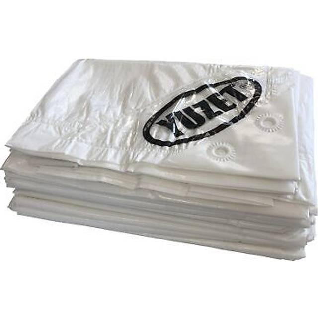 (2.4m x 3m, White) Yuzet Heavy Duty Reinforced Tarpaulin Waterproof Cover Tarp Ground Camping Sheet