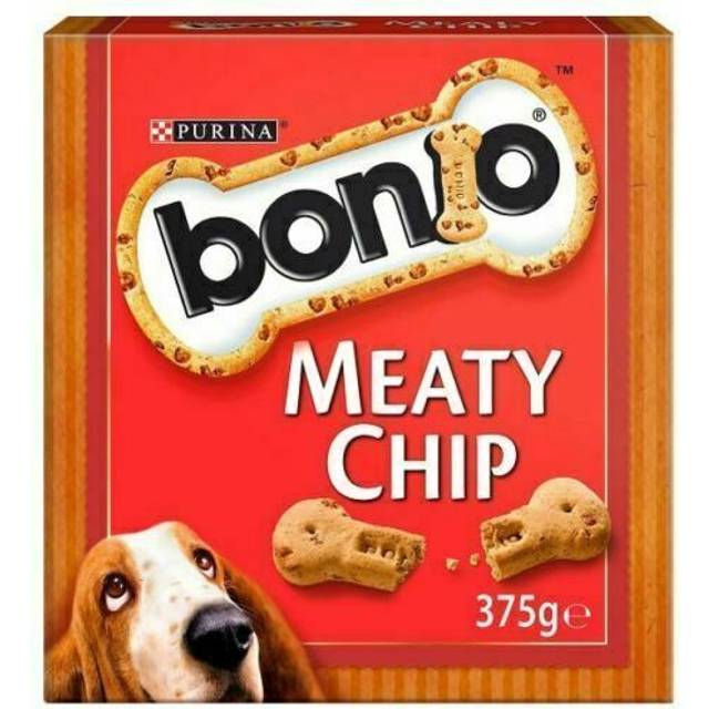 Bonio meaty chip dog biscuits dog treats 375g - 5 boxes