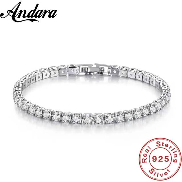 925 Sterling Silver Bracelet Zircon Chain Bracelet For Womens