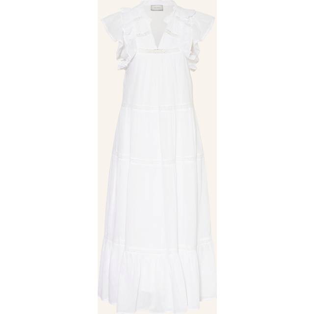 Neo Noir, Klänning, Dam, XS, Bomull, Vit Voile Maxiklänning med Volangdetaljer - white (XS)