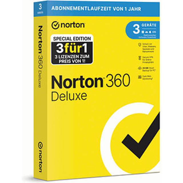 Norton 360 Deluxe 3f�r1 Vollversion PKC Limited Edition  3 Ger�te 1 Jahr (Code in a