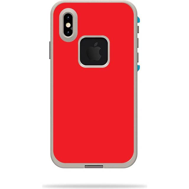 MightySkins LIFIPXS-Solid Red Skin Decal Wrap for LifeProof Fre iPhone XS Case Sticker - Solid Red