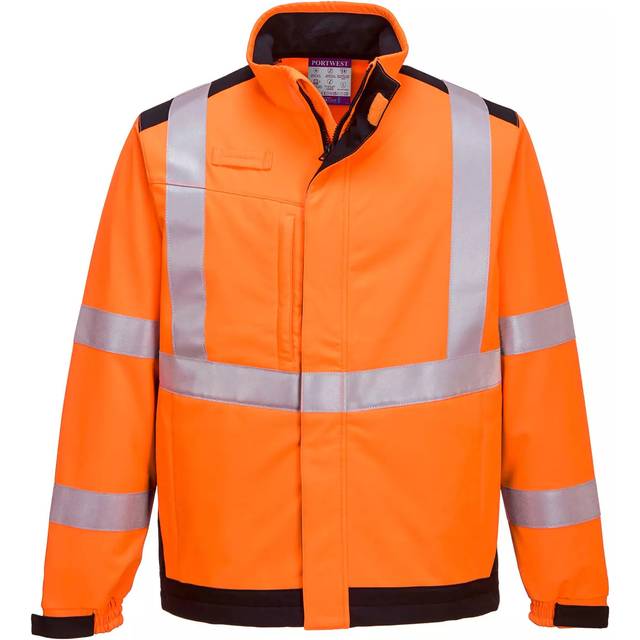 Portwest Modaflame Multi Norm Arc Softshell Jacket - Orange/Navy - Small