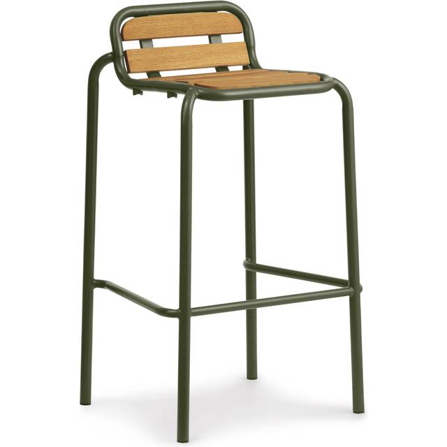 Normann Copenhagen - Vig Barstool Robinia 75 cm - Dark Green - Barstolar utomhus - Simon Legald - Grön - Metall/Trä
