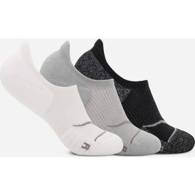 HOKA Invisible Sock 3 Pack in Wht/Stellar Grey/Black, Size XL