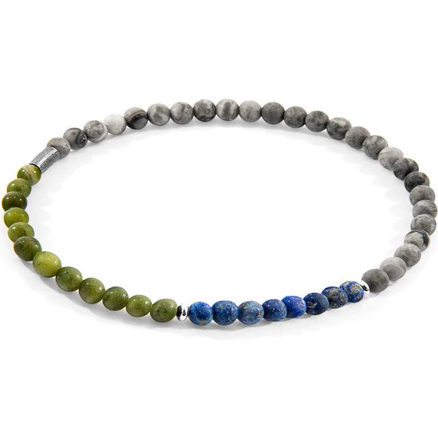 Joshua Silver and Stone SKINNY Bracelet - Grey - 21cm