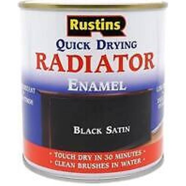 Rustins Quick Drying Radiator Enamel Satin - Black 250ml