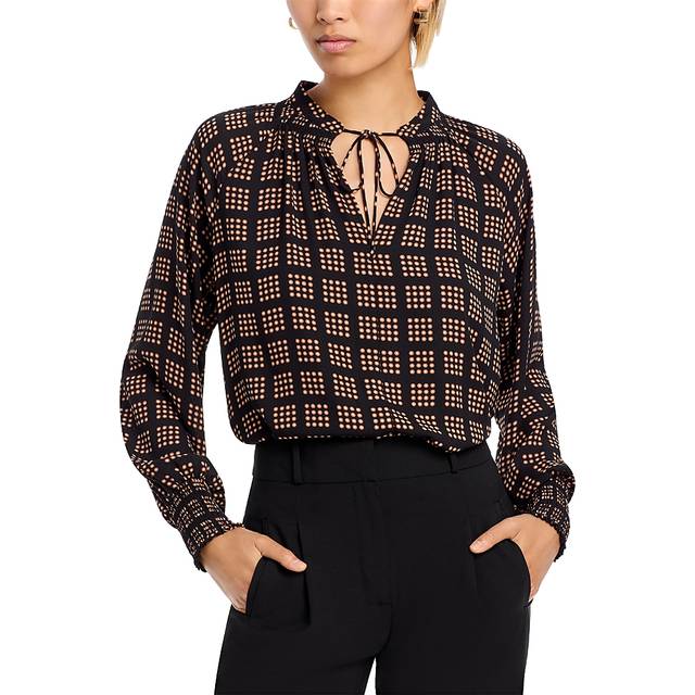 T Tahari Smocked Blouse