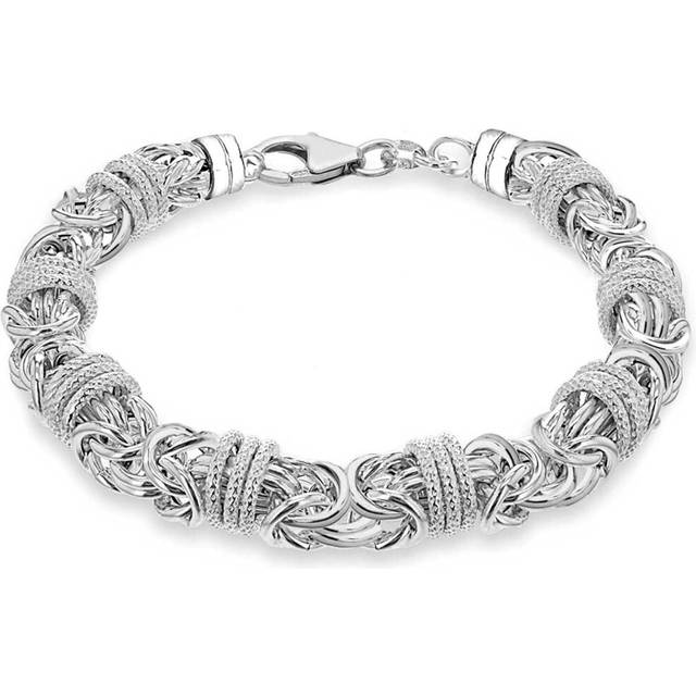 Tuscany Silver Unisex Sterling Silver Chunky Byzantine and Rings Bracelet of Length 21cm21