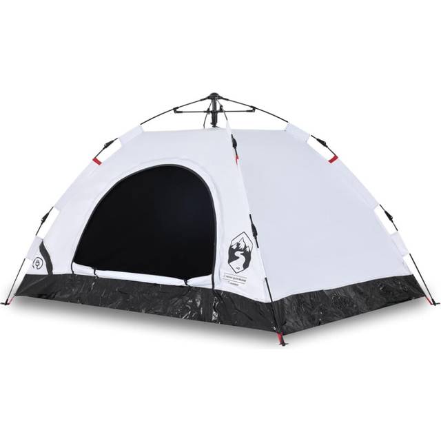vidaXL Camping Tent 2-Person White Blackout Fabric Quick Release