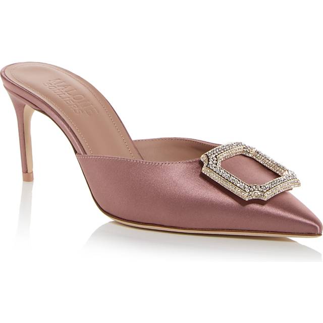 Mona 70 Pink Satin Mules